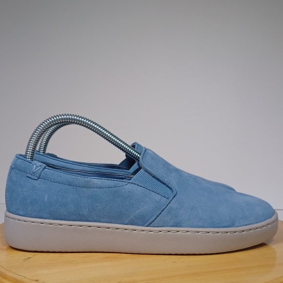 Vionic Slip On (Size 8) Blue Avery Pro Suede Leather Orthotic Comfort Casual - Picture 1 of 7
